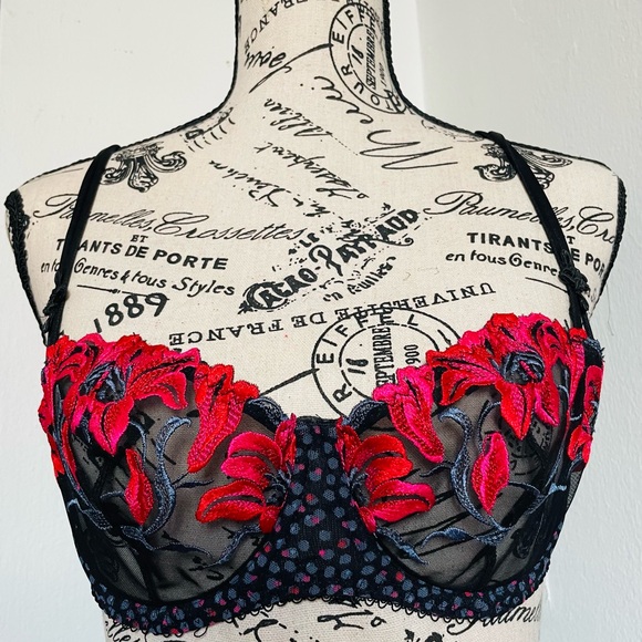 Aubade Paris lace underwire bra, size 34C